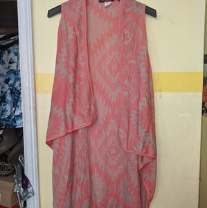 Coral and tan drapey vest